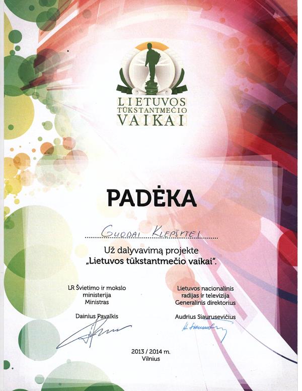 Padekaguodatukstvaikai2014